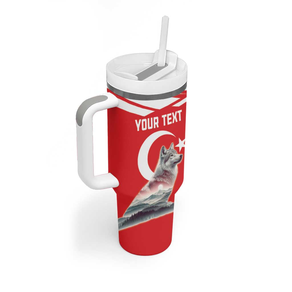 Personalized Gray Wolf Turkey Tumbler With Handle Turkish Mountain - Wonder Print Shop