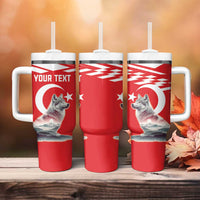 Personalized Gray Wolf Turkey Tumbler With Handle Turkish Mountain - Wonder Print Shop