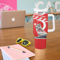 Personalized Gray Wolf Turkey Tumbler With Handle Turkish Mountain - Wonder Print Shop