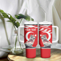 Personalized Gray Wolf Turkey Tumbler With Handle Turkish Mountain - Wonder Print Shop