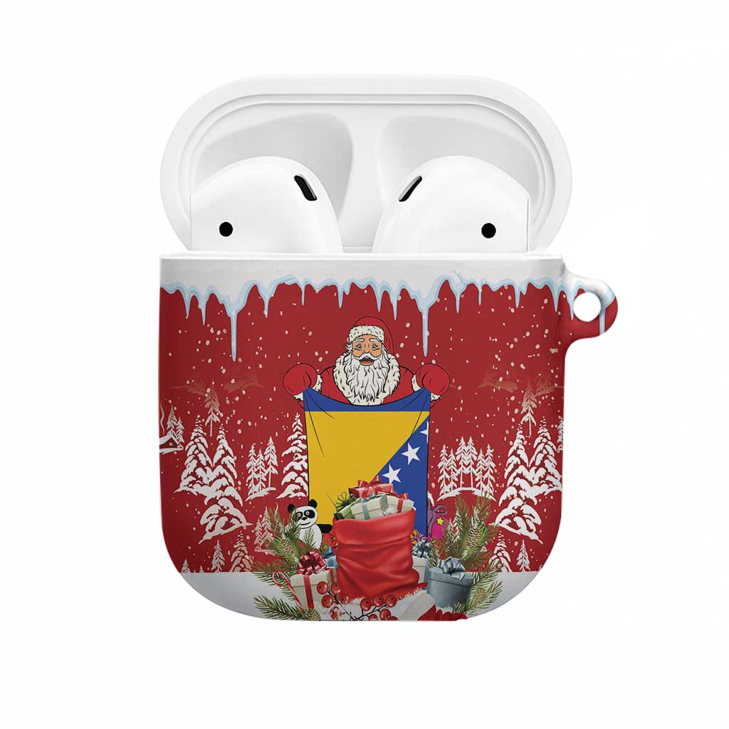 Bosnia and Herzegovina Christmas AirPods Case Santa With National Flag - Wonder Print Shop