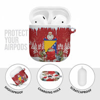 Bosnia and Herzegovina Christmas AirPods Case Santa With National Flag - Wonder Print Shop