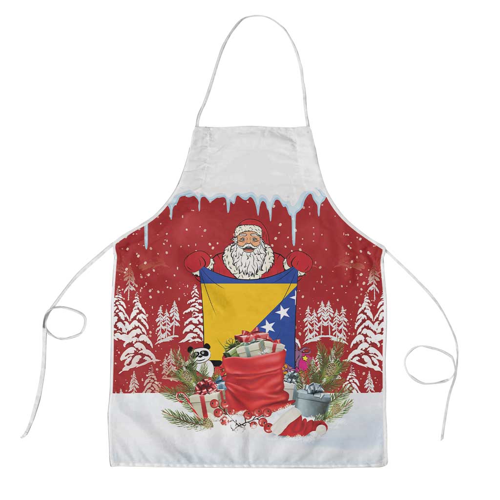 Bosnia and Herzegovina Christmas Apron Santa With National Flag - Wonder Print Shop