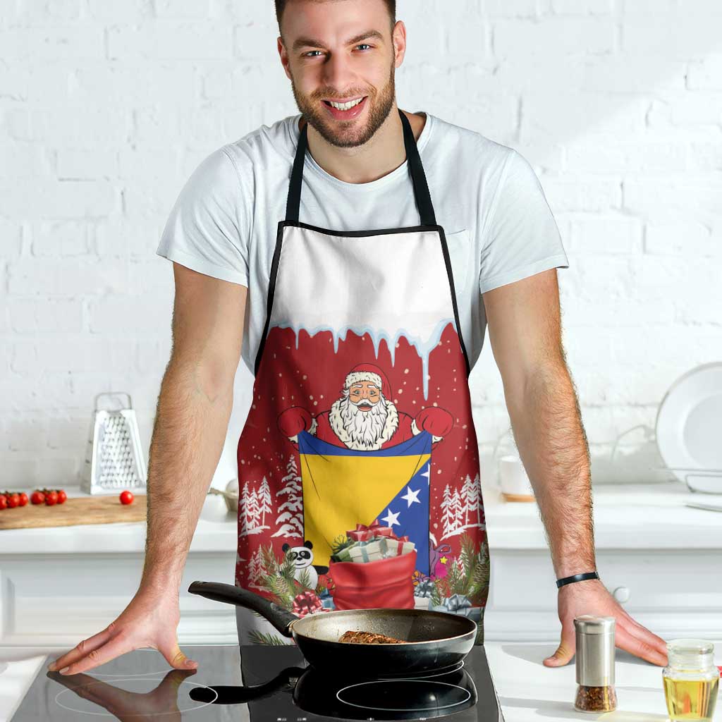 Bosnia and Herzegovina Christmas Apron Santa With National Flag - Wonder Print Shop