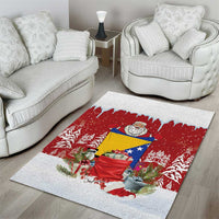 Bosnia and Herzegovina Christmas Area Rug Santa With National Flag - Wonder Print Shop