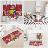 Bosnia and Herzegovina Christmas Bathroom Set Santa With National Flag - Wonder Print Shop