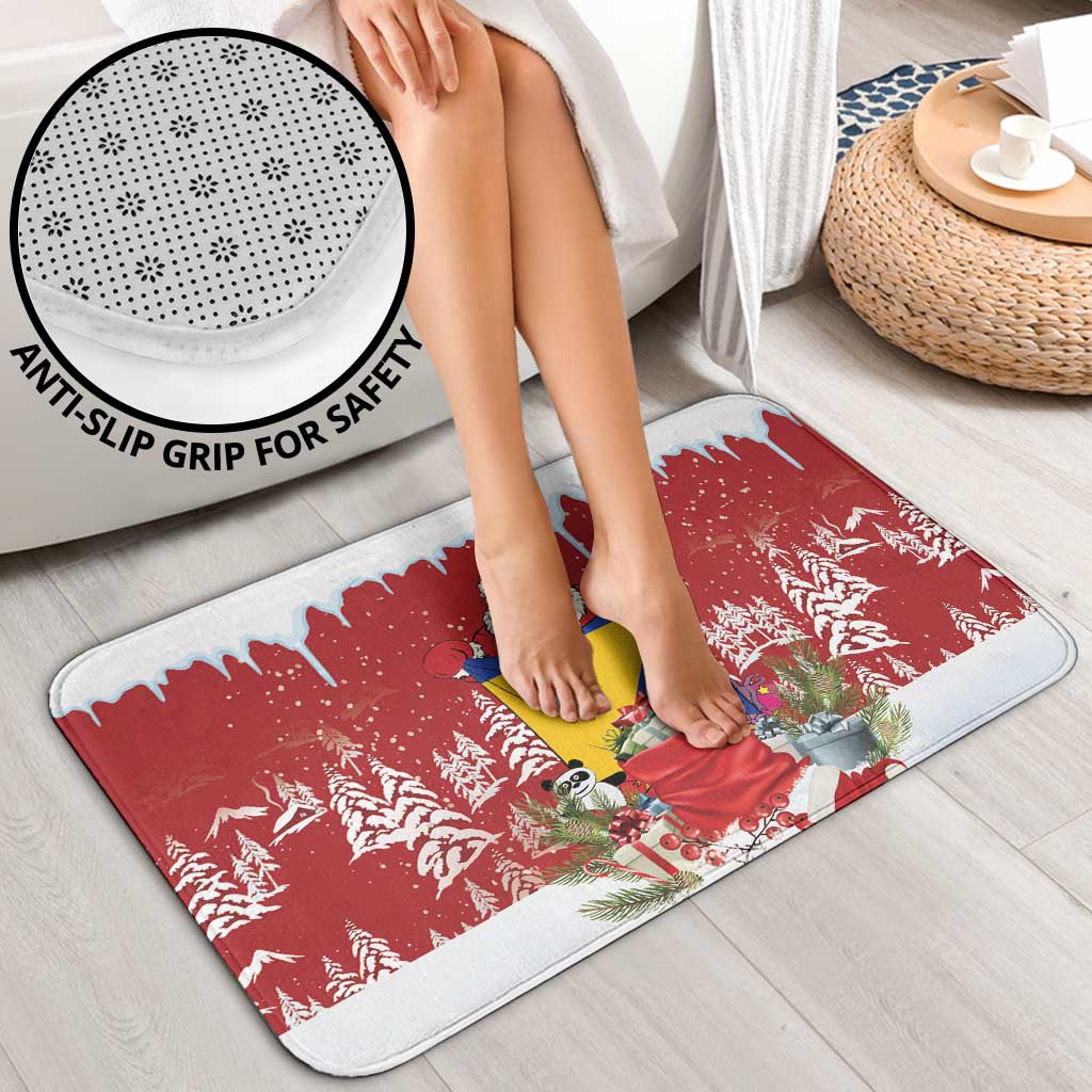 Bosnia and Herzegovina Christmas Bathroom Set Santa With National Flag - Wonder Print Shop