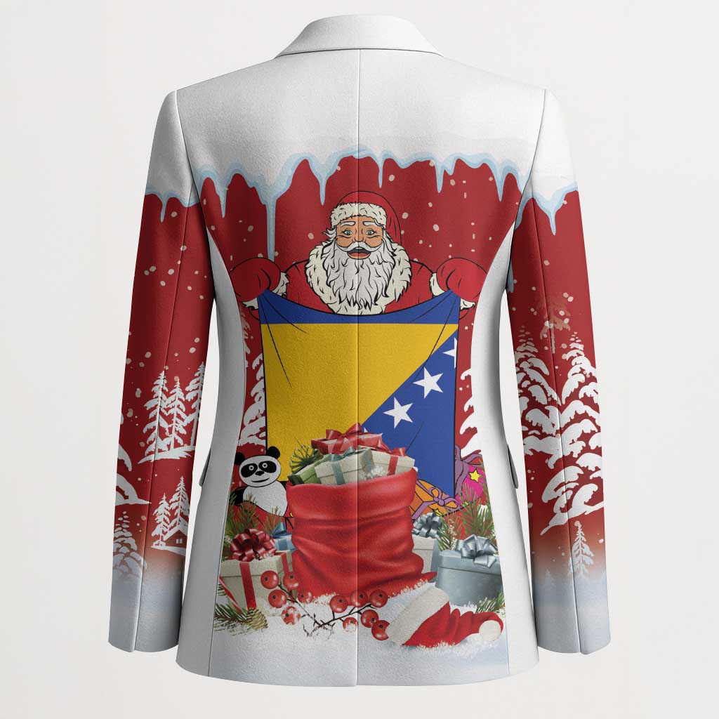 Bosnia and Herzegovina Christmas Blazer Santa With National Flag - Wonder Print Shop