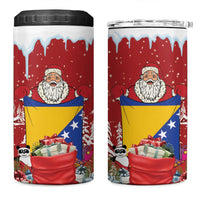 Bosnia and Herzegovina Christmas 4 in 1 Can Cooler Tumbler Santa With National Flag - Wonder Print Shop