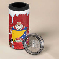 Bosnia and Herzegovina Christmas 4 in 1 Can Cooler Tumbler Santa With National Flag - Wonder Print Shop