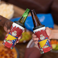 Bosnia and Herzegovina Christmas 4 in 1 Can Cooler Tumbler Santa With National Flag - Wonder Print Shop