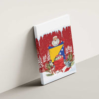 Bosnia and Herzegovina Christmas Canvas Wall Art Santa With National Flag - Wonder Print Shop