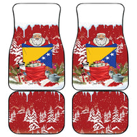 Bosnia and Herzegovina Christmas Car Mats Santa With National Flag - Wonder Print Shop