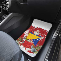 Bosnia and Herzegovina Christmas Car Mats Santa With National Flag - Wonder Print Shop