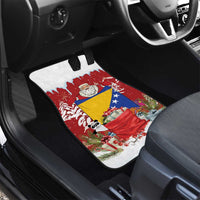 Bosnia and Herzegovina Christmas Car Mats Santa With National Flag - Wonder Print Shop