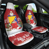 Bosnia and Herzegovina Christmas Car Seat Cover Santa With National Flag - Wonder Print Shop