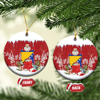 Bosnia and Herzegovina Christmas Ceramic Ornament Santa With National Flag - Wonder Print Shop