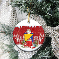 Bosnia and Herzegovina Christmas Ceramic Ornament Santa With National Flag - Wonder Print Shop