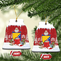 Bosnia and Herzegovina Christmas Ceramic Ornament Santa With National Flag - Wonder Print Shop
