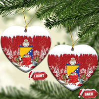 Bosnia and Herzegovina Christmas Ceramic Ornament Santa With National Flag - Wonder Print Shop