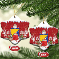 Bosnia and Herzegovina Christmas Ceramic Ornament Santa With National Flag - Wonder Print Shop
