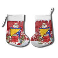 Bosnia and Herzegovina Christmas Stocking Santa With National Flag - Wonder Print Shop