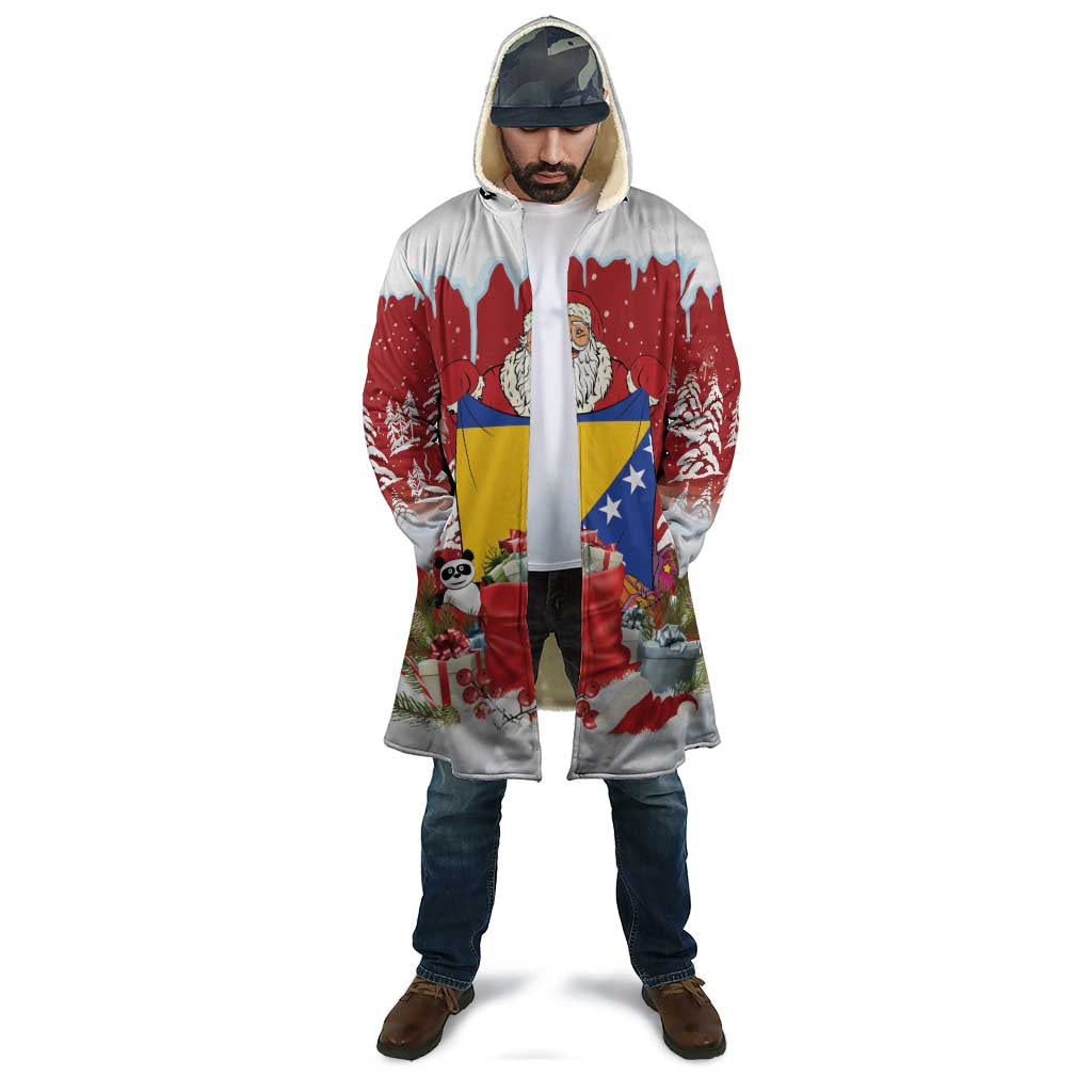 Bosnia and Herzegovina Christmas Cloak Santa With National Flag - Wonder Print Shop