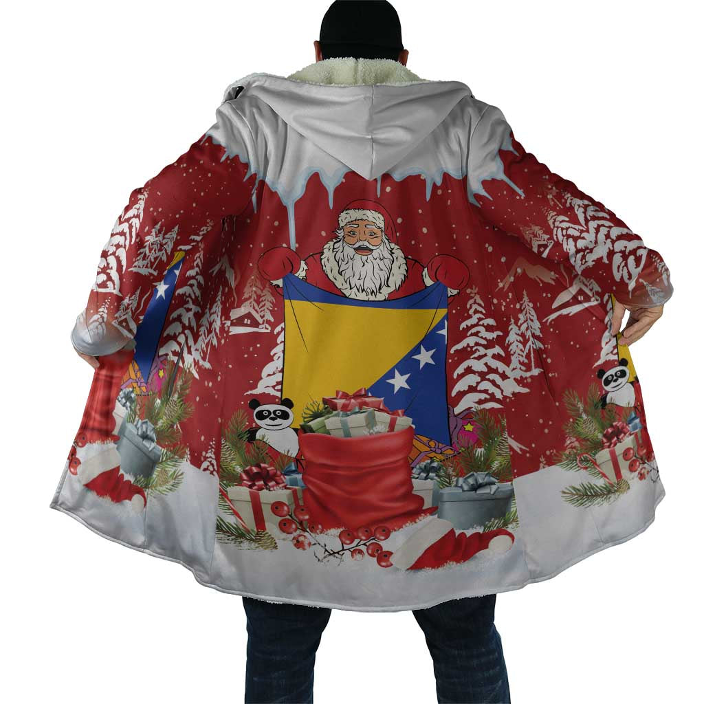 Bosnia and Herzegovina Christmas Cloak Santa With National Flag - Wonder Print Shop
