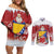 Bosnia and Herzegovina Christmas Couples Matching Off Shoulder Short Dress and Long Sleeve Button Shirt Santa With National Flag - Wonder Print Shop