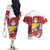 Bosnia and Herzegovina Christmas Couples Matching Off The Shoulder Long Sleeve Dress and Hawaiian Shirt Santa With National Flag - Wonder Print Shop