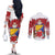 Bosnia and Herzegovina Christmas Couples Matching Off The Shoulder Long Sleeve Dress and Long Sleeve Button Shirt Santa With National Flag - Wonder Print Shop