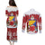 Bosnia and Herzegovina Christmas Couples Matching Puletasi and Long Sleeve Button Shirt Santa With National Flag - Wonder Print Shop