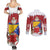 Bosnia and Herzegovina Christmas Couples Matching Summer Maxi Dress and Long Sleeve Button Shirt Santa With National Flag - Wonder Print Shop