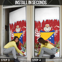 Bosnia and Herzegovina Christmas Door Cover Santa With National Flag - Wonder Print Shop