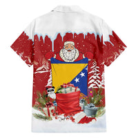 Bosnia and Herzegovina Christmas Family Matching Summer Maxi Dress and Hawaiian Shirt Santa With National Flag - Wonder Print Shop
