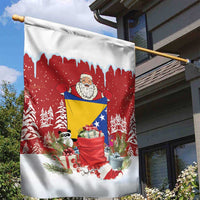 Bosnia and Herzegovina Christmas Garden Flag Santa With National Flag - Wonder Print Shop