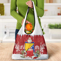 Bosnia and Herzegovina Christmas Grocery Bag Santa With National Flag - Wonder Print Shop