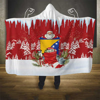 Bosnia and Herzegovina Christmas Hooded Blanket Santa With National Flag - Wonder Print Shop