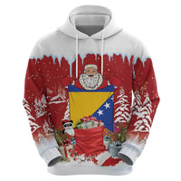 Bosnia and Herzegovina Christmas Hoodie Santa With National Flag - Wonder Print Shop