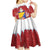 Bosnia and Herzegovina Christmas Kid Short Sleeve Dress Santa With National Flag - Wonder Print Shop