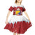 Bosnia and Herzegovina Christmas Kid Short Sleeve Dress Santa With National Flag - Wonder Print Shop