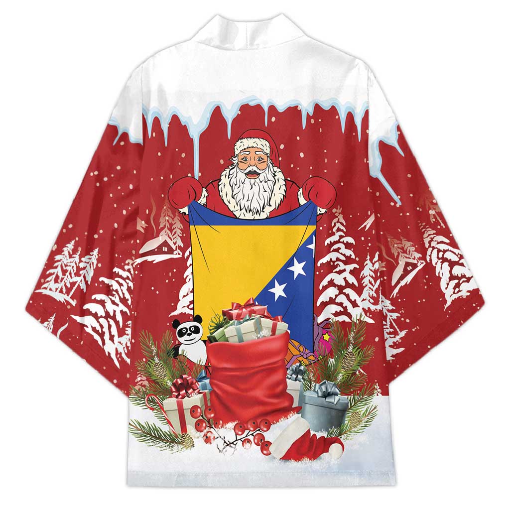 Bosnia and Herzegovina Christmas Kimono Santa With National Flag - Wonder Print Shop