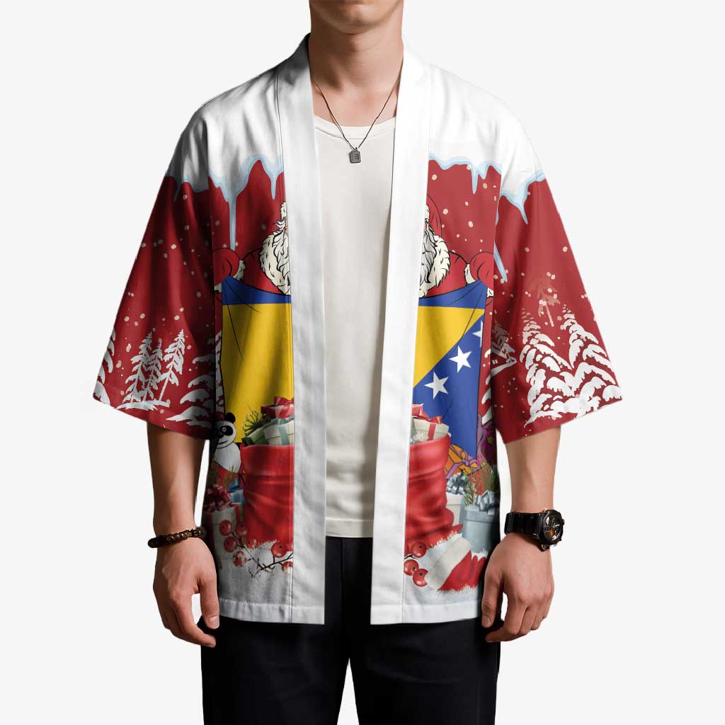 Bosnia and Herzegovina Christmas Kimono Santa With National Flag - Wonder Print Shop