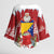 Bosnia and Herzegovina Christmas Kimono Sleeve Blouse Santa With National Flag - Wonder Print Shop