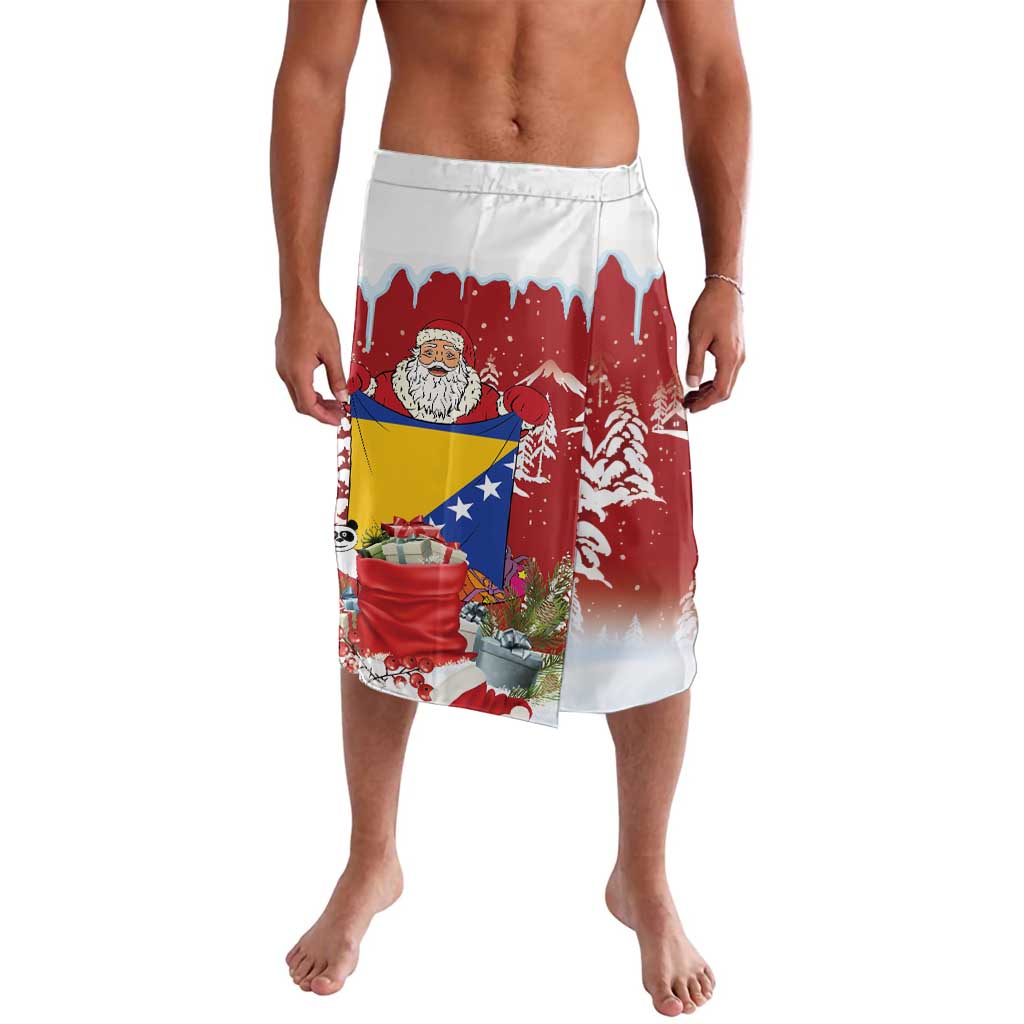 Bosnia and Herzegovina Christmas Lavalava Santa With National Flag - Wonder Print Shop