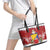 Bosnia and Herzegovina Christmas Leather Tote Bag Santa With National Flag - Wonder Print Shop