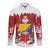 Bosnia and Herzegovina Christmas Long Sleeve Button Shirt Santa With National Flag - Wonder Print Shop