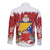 Bosnia and Herzegovina Christmas Long Sleeve Button Shirt Santa With National Flag - Wonder Print Shop