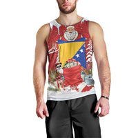 Bosnia and Herzegovina Christmas Men Tank Top Santa With National Flag - Wonder Print Shop