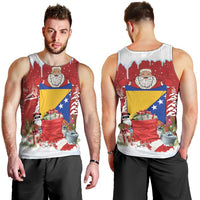 Bosnia and Herzegovina Christmas Men Tank Top Santa With National Flag - Wonder Print Shop